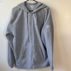 Reebok Heather Gray Full-Zip Hoodie